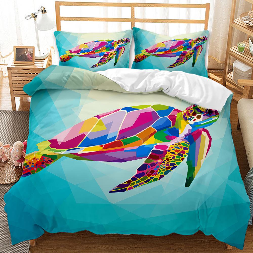Underwater World Whale Shark Quilt Set Three-Piece 3D Digital Printing Bedding