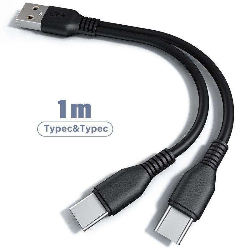 FONKEN Кабель Micro USB-разветвитель 2 в 1, кабель для зарядки типа C, 2 USB-кабеля, кабель для мобильного телефона, кабель Android для Xiaomi Samsung