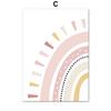 Cute Sun Rainbow Clouds Butterfly Flower Wall Art Canvas Painting Pink Posters And Prints Pictures Girl Kids Room Bedroom Decor