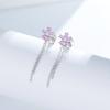 Iron Diamond-Inlaid Chain Tassel Elegant All-Match Opal Flower Internet-Hot Fashionable Light-Luxury Women's Classic Earrings
