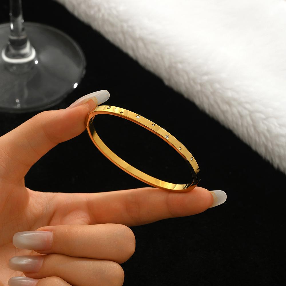 Браслет-гвоздь с бриллиантами из титановой стали - Женская минималистичная мода, Горячо продаваемые женские аксессуары