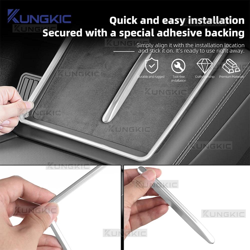 Wireless Charging Frame Trim Cover for Tesla Model 3 Highland 2024 2025 2026 ABS Interior Moulding