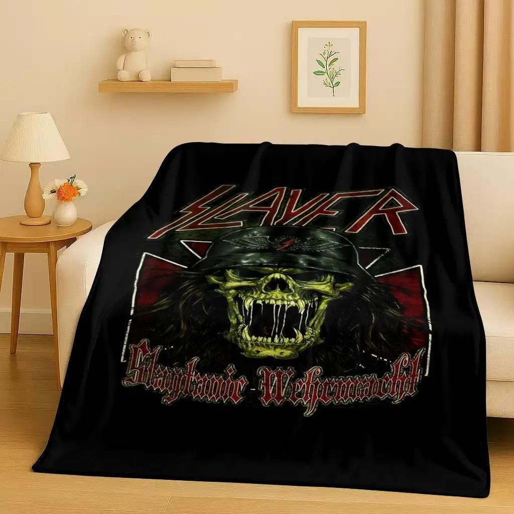 Новый фланелевый плед с изображением группы Slayer в стиле трэш-метал, ультрамягкий теплый плюшевый плед для дома, спальни, кровати, дивана, подарок