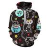 Autumn 3D Cartoon Cat Printed Hoodies Fashionable Casual Sports Long Sleeved Men's Hooded Sweatshirts