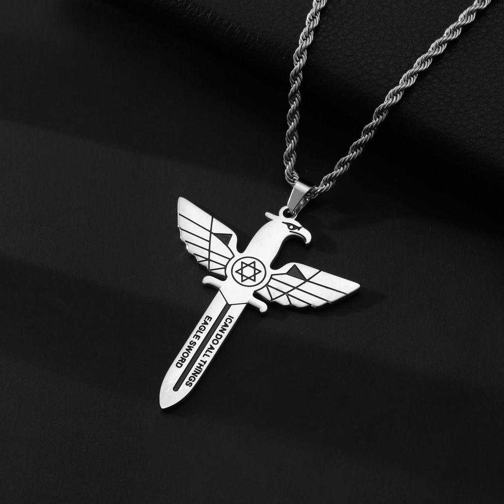 German Eagle Sword Pendant Jewelry for Men's Eagle Sword Necklace