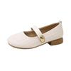 2025 Summer New Woven Mary Jane Shoes Soft Sole with Skirt Wear Single Shoes Popular French Fairy Style Small Leather Shoes