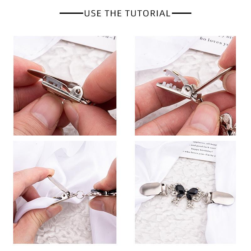 1 Piece of Duck Down Clip On Vintage Cardigan Clothing Accessories Women's Duck Down Clip On Rhinestone Needle Gift Shiny and Fashionable