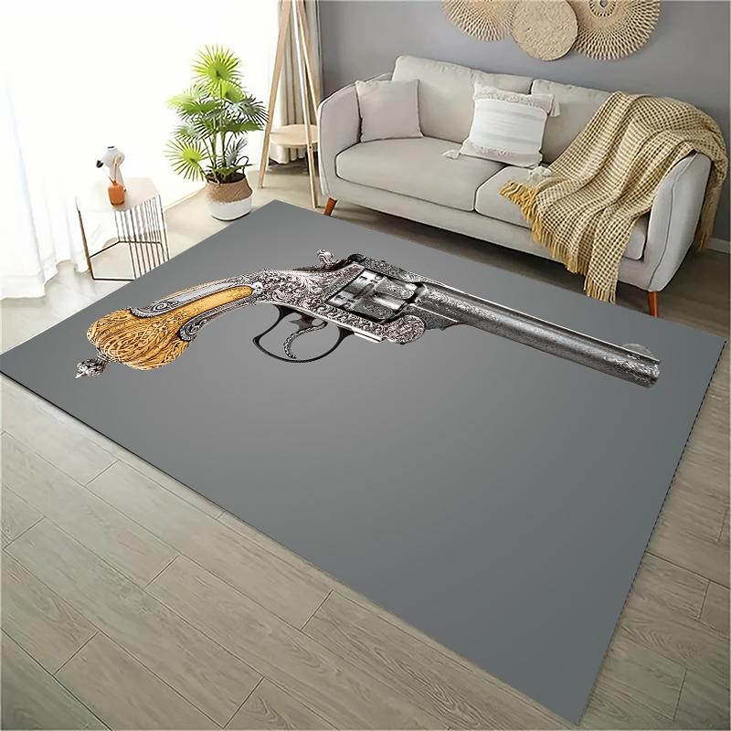 Ковер HD с винтовкой, ковер с пистолетом, револьвером, ковер с современным оружием, ковры для гостиной, спальни, кухни, придверный коврик, ванная комната, противоскользящий коврик для пола