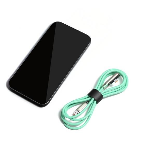Быстрозарядный USB-C кабель 240 Вт со складной подставкой для телефона, двойная головка USB-A и USB-C, быстрое зарядное устройство, силиконовый, не запутывающийся, шнур для зарядки с передачей данных 480 Мбит/с