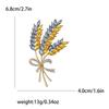 Trendy Rhinestone Wheat Ear Brooches for Women Ukrainian Wheats Pins Enamel Plant Badges Office Party Friend Gifts Accessories