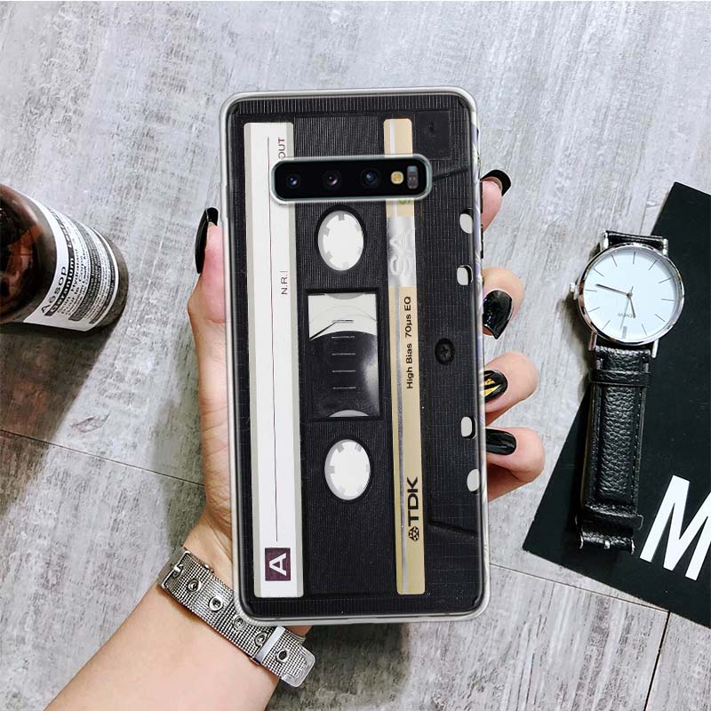 Винтажный чехол для телефона с магнитной лентой и кассетой для Samsung Galaxy S20 FE S10 Plus S21 S22 Ultra S10E S9 S8 S7 Edge J4 + чехол Fundas