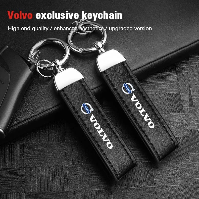 Volvo Кожаная брелок-ключница для автомобиля из цинкового сплава, аксессуары для брелока авто для Xc60 Xc90 V40 V60 S60 V50 V90 S80 C40 XC40 V70 XC70 C30 C70