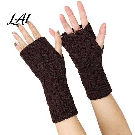 Thumb Hole Wrist Warmers Women Ribbed Arm Warmers Stretchy Cable Knitted Fingerless Gloves Lightweight Warm Sleeves Soft Mitten Half Finger