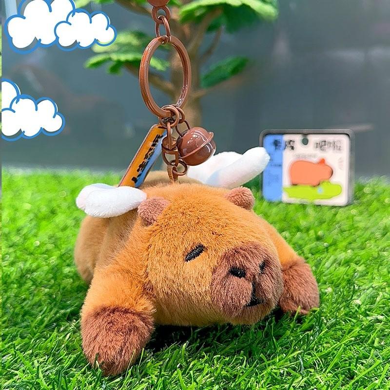 Wings With Capybara Plush Keychain Animal Pendant Cartoon Toy Doll Gift Kids