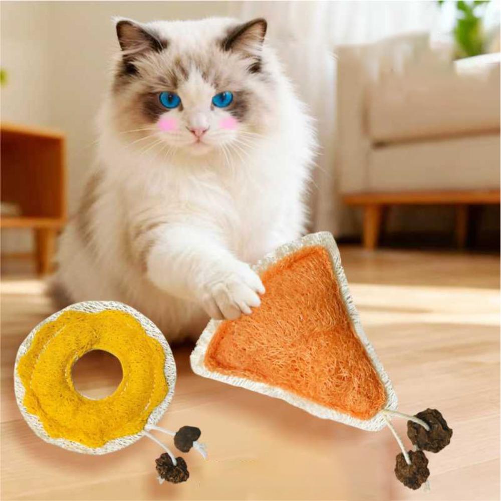 Натуральная мочалка для ухода за зубами Кошачьи игрушки-грызунки Развлечение Здоровая мочалка Зубные игрушки для кошек Успокоение при прорезывании зубов Интерактивные игрушки для котят