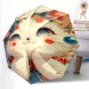 1pc Cute Little Cat Pattern Automatic 3-Fold Umbrella, 8 Steel Frames, High-Value Folding Umbrella, Suitable for Office, Travel and Outdoor Adven