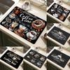 Классический кофейный дизайн Коврик для сушки посуды Мягкая резина Нескользящий Впитывающий Полиэстер Устойчивый к пятнам Для кухни Кофейный бар Столешница