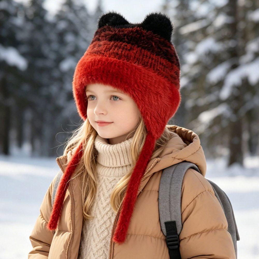 Cold-proof Ear Protection Hat Cute Cat Ear Plush Warm Hat Cute Beanie Hat Boy Girl