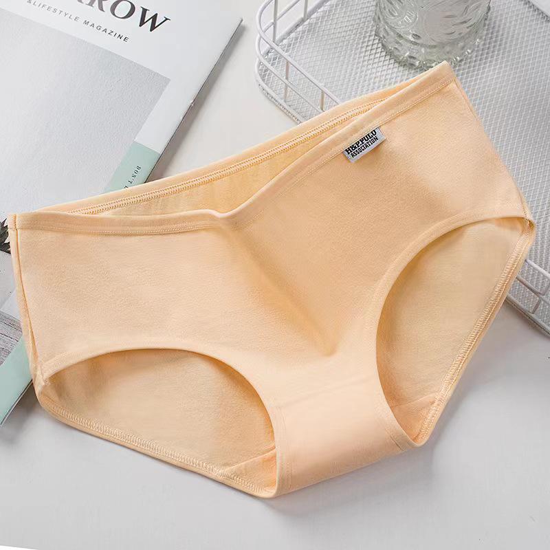 A001 Women's Mid-Low Waist Pure Cotton Breathable Red Triangle Panties