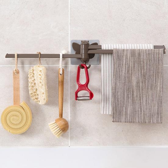 Органайзер для полотенец для ванной комнаты, кухонное настенное крепление, складная вешалка, вращающийся крючок, стойка
