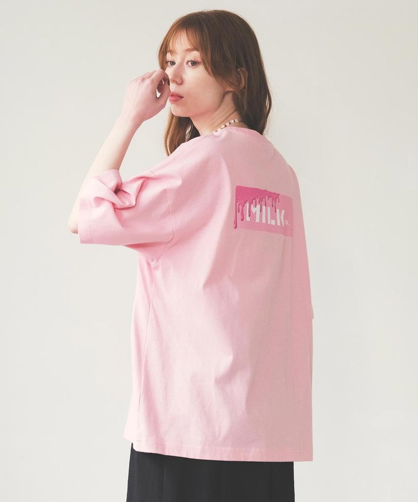 Milkfed Casual MELT BAR WIDE TEE In Pink Women's S/S