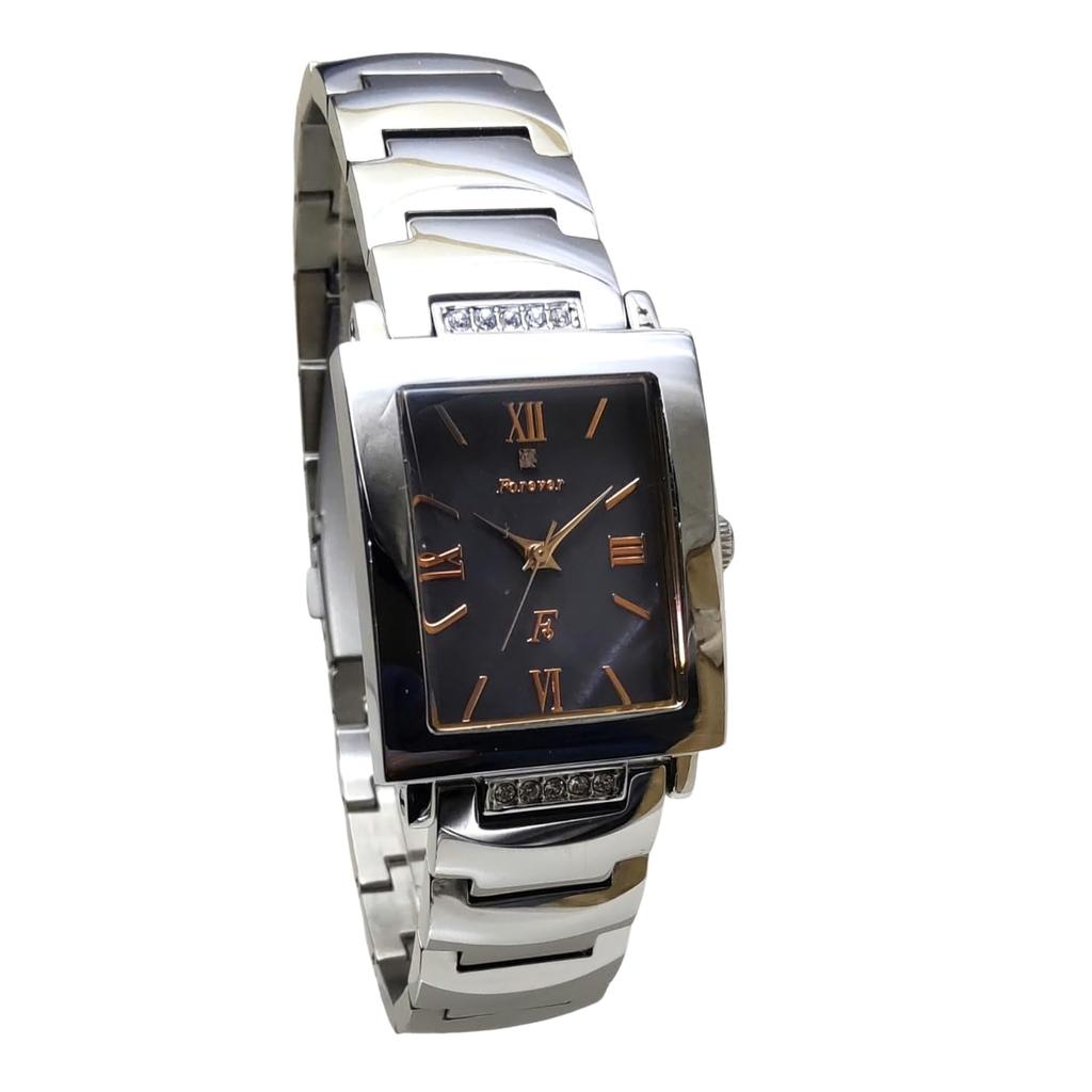 Часы FOREVER с циферблатом из хрусталя и простым инструментом для регулировки ремня, мужские FG-1205-5PG (Черный/PG)