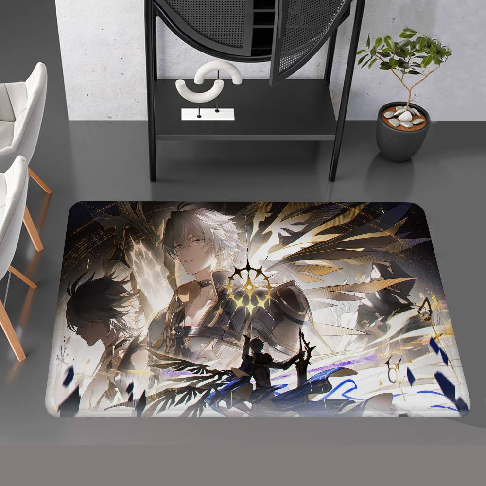 Honkai Star Rail game Floor Mat INS Style Soft Bedroom Floor House Laundry Room Mat Anti-skid Household Carpets
