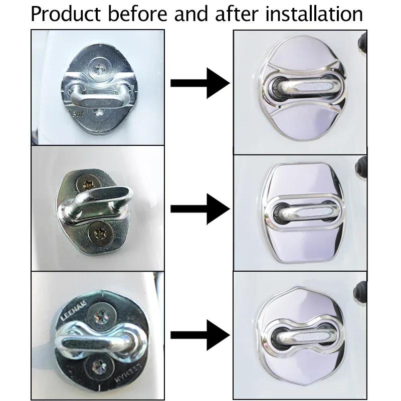 Stainless Steel Car Covers Door Lock Protecting Cover For Kia Rio Ceed Sportage Cerato Soul Sorento K2 K5 Picanto Optima