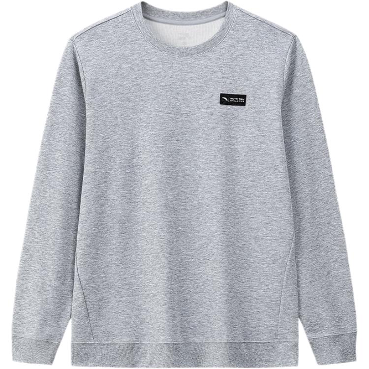 Men's ANTA Variety Training Collection Sweatshirts Men's C23C Gray Heather Gray Crew Neck Moderate