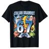 Смешная футболка с мемом Six Seven Italian Brainrot YK printcotton Горячая распродажа Унисекс футболка Лето Новая Оверсайз воротник Унисекс футболка