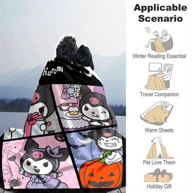 1pc. Halloween Themed Kuromi Plushie Decorative Blanket - Perfect for Home, Office, or Outdoor Use as a Gift Ideaz0411260