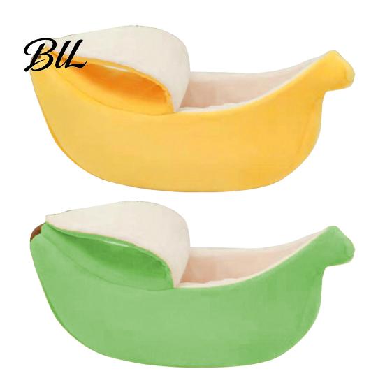 Decorative Pet Furniture for Home Banana Cat Bed, Plush Cave Bed with Lid, Fleece Lined, Cozy Soft Enclosed Hideaway, Warm Semi Cats, Small