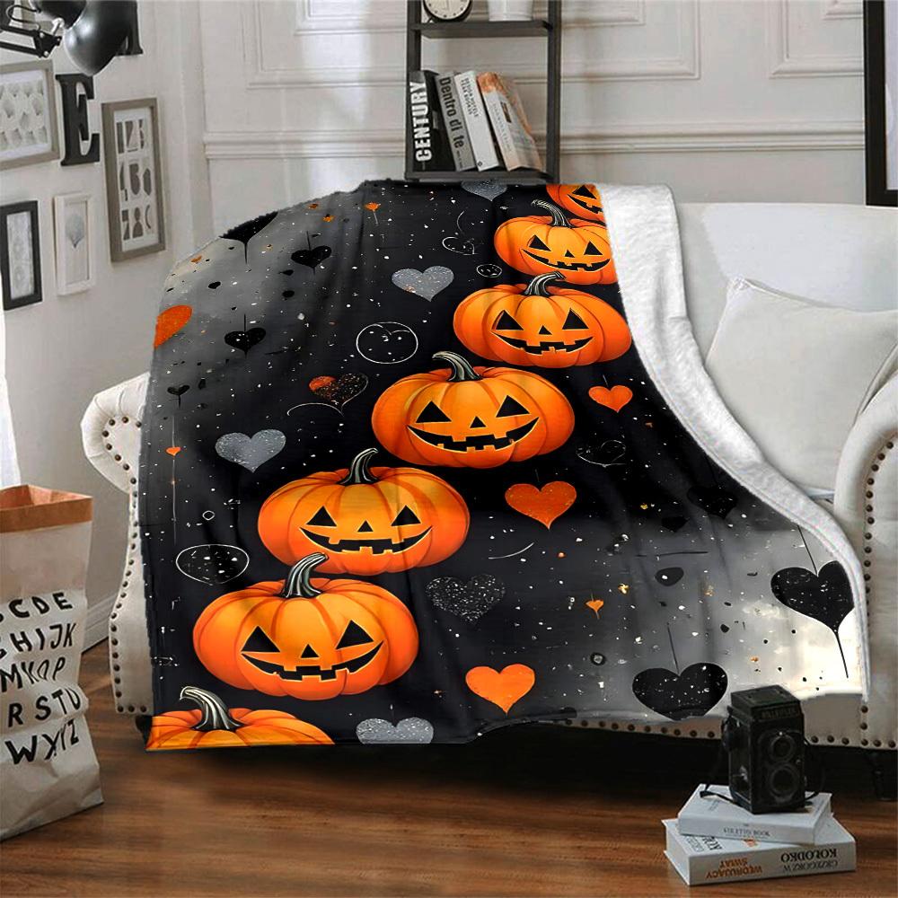 1PC Halloween Pumpkins Blanket, Throw For Sofa, Bed, Travel, Camping, Livingroom, And Bed, Printing Blanket With Soft And Warm Fabric yy250918185