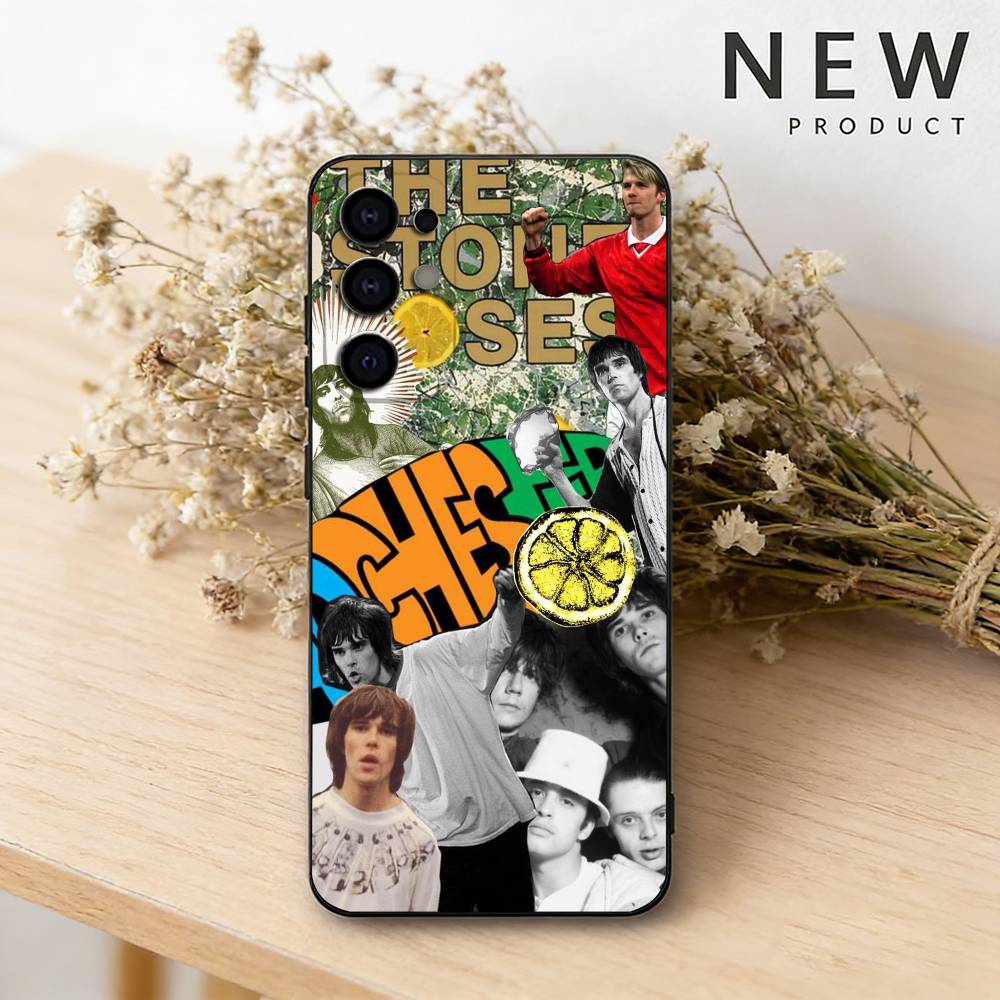 Чехол для телефона The Stone Roses Band для Samsung S26,25,24,23,22,30,21,10,9,Ultra,Plus,Lite Черный Мягкий Чехол