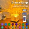 Dynamic Rotating Water Ripple Projector Night Light 16 Colors Flame Crystal Lamp Dimmable Table Lamp for Living Room Study Room