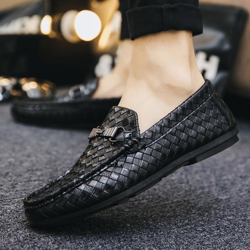 Модные мужские мокасины весна-осень-лето новые кожаные мужские кроссовки без застежек мягкие дышащие мужские туфли на плоской подошве