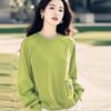 Green Long Sleeve Hoodie Women Pullover Tops Loose Casual Autumn Outfit