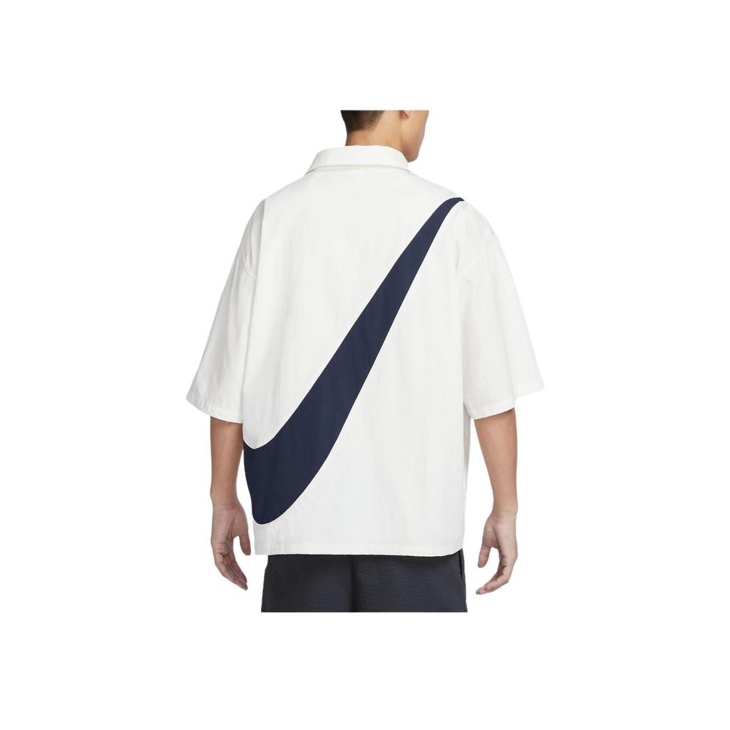 Nike Рубашка Oversize с логотипом на пуговицах и коротким рукавом Мужские топы Парусно-белый FN3250-133