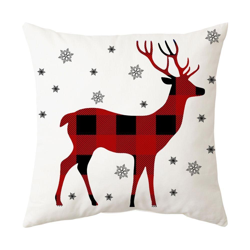 Рождественское украшение для дома чехол для подушки Веселый рождественский снеговик Рождественская елка клетчатый принт чехол для подушки Украшение для дивана
