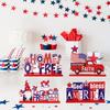 Independence Day Patriotic Wooden Table Decorations Table Sign Party Decoration Gift Wooden Crafts Decorations