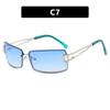 Small Fresh Gradient Metal Square Sunglasses Women Men Rimless Luxury Sun Glasses Beach Travel Party Shade Glasses