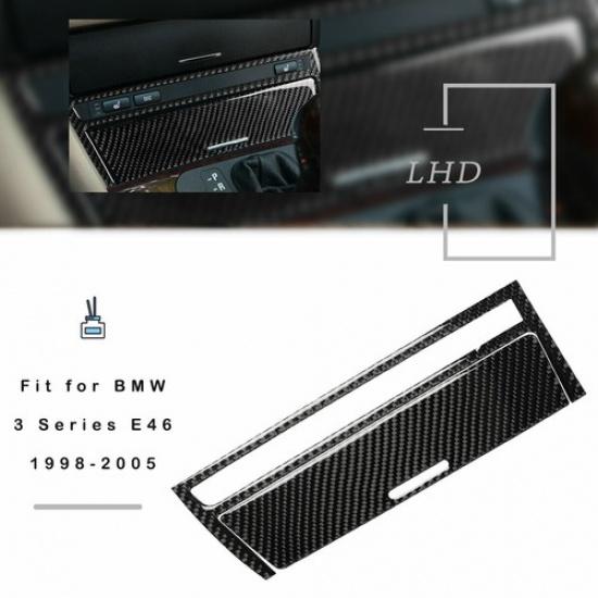 For BMW 3 Series E46 98-05 Car Carbon Fiber Console Storage Box Panel Trim Cover