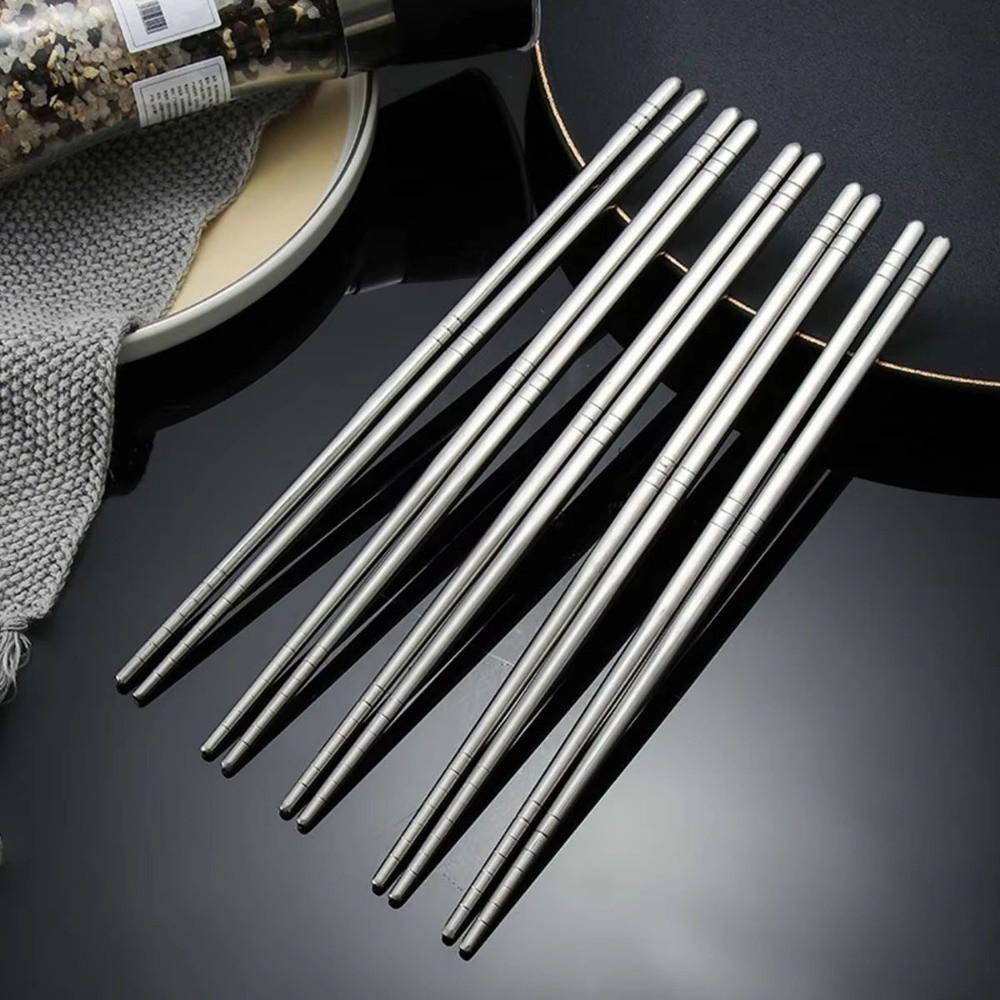 5 pairs Non-slip Sushi Chopstick Reusable Metal Chop Sticks Chinese Chopsticks Kitchen Tableware