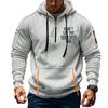 Мужская толстовка с капюшоном с принтом, кардиган на молнии с карманом на рукаве, мужская спортивная повседневная толстовка большого размера