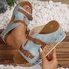Fashionable Large Size Wedge Women's Fish Mouth Thick Sole Studded Sandals
