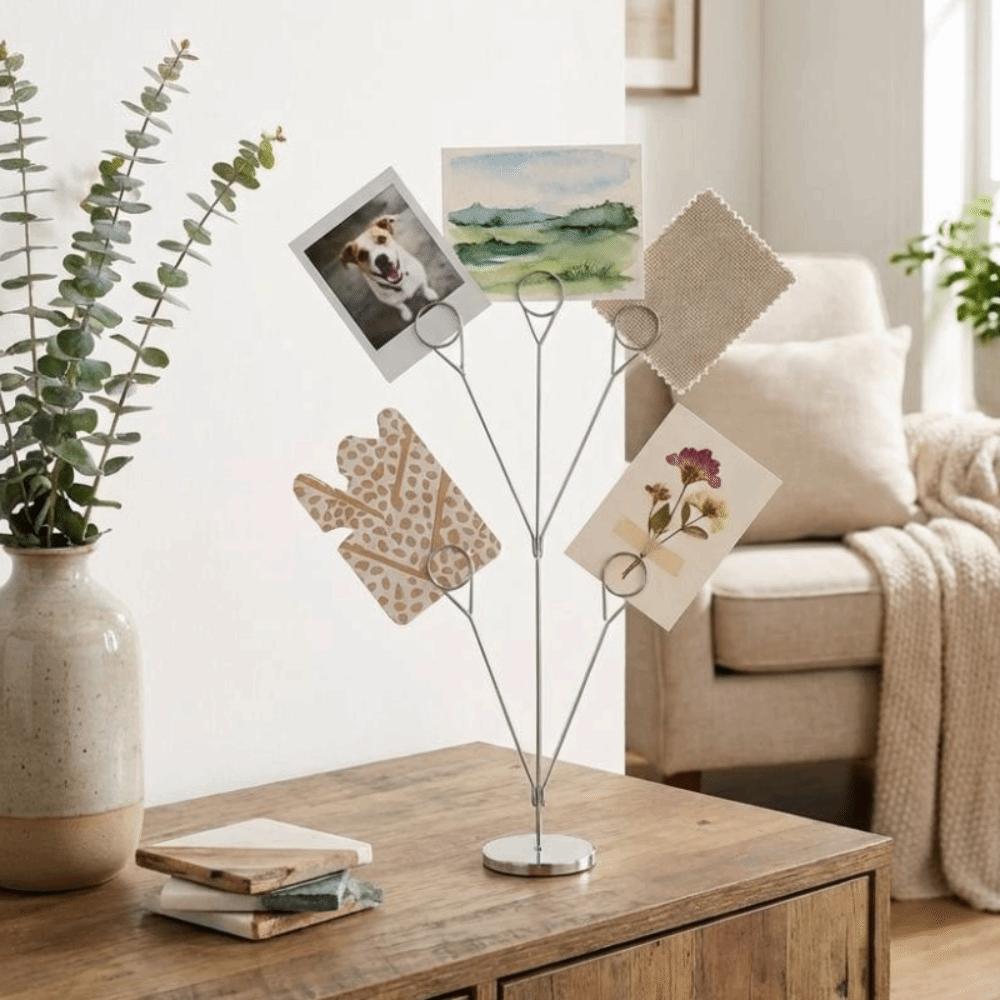 Metal Photo Holder 5-Branch Metal Seat Clamp Stylish Display Stand Party Decoration