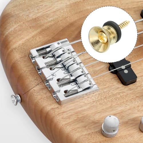 uxcell Guitar Neck Strap Holder, Strap Lock Pin, Small End Pin Set, Metal, Gold/Silver/Black, with Felt Washers, for Guitars and Basses, 12-Pack