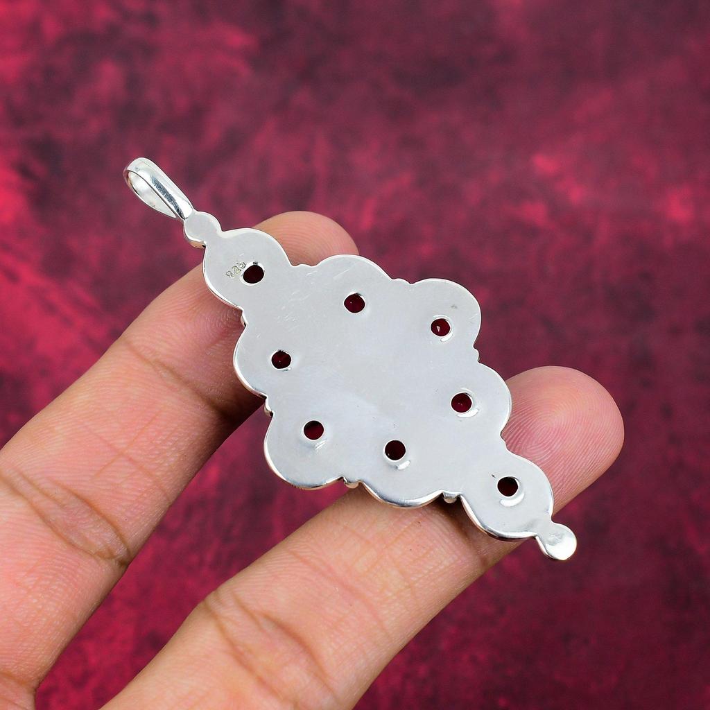 Ювелирные изделия из красного граната, кулон из цельного серебра 925 пробы, кулон из драгоценных камней ручной работы на День памяти