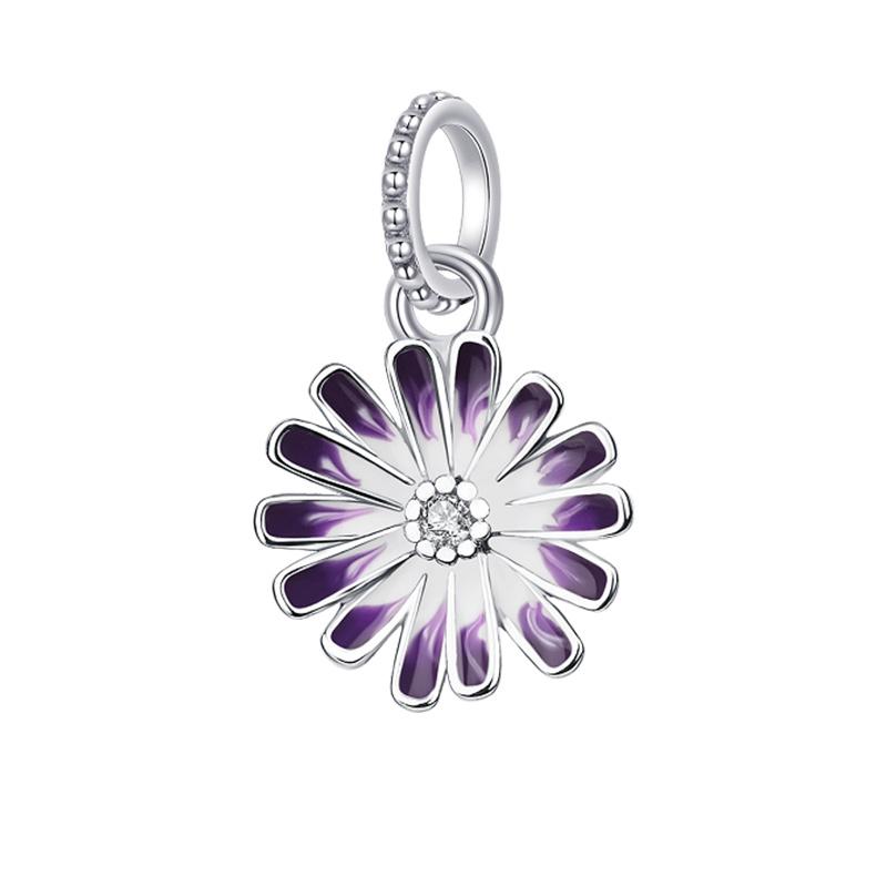 100% S925 Sterling Silver Pendant Sparkling Snowflake Rose Daisy Flower Bee Clip Charm Bead Fit Original Bracelet Jewelry