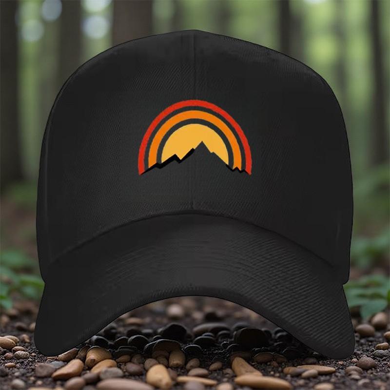 Mountain Rainbow Print Baseball Cap Unisex Adjustable Outdoor Sun Hat Breathable